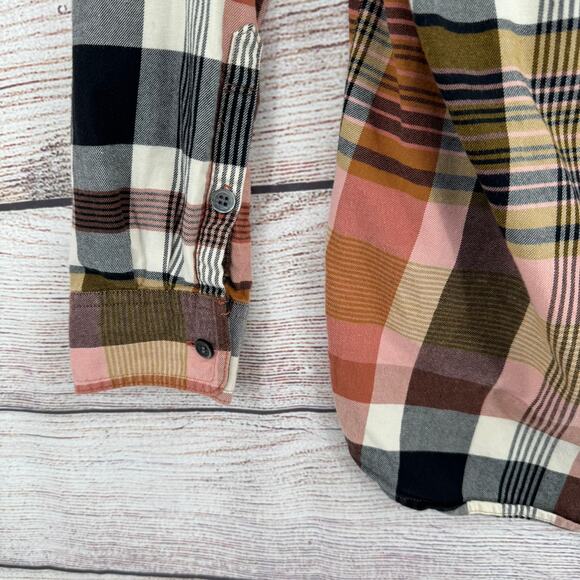 Madewell Classic Ex-Boyfriend Button Down Shirt Womens Small Pink Brown Gray - Picture 5 of 10